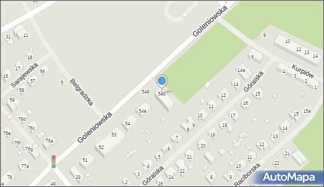 Szczecin, Goleniowska, 54b, mapa Szczecina
