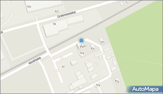 Szczecin, Goleniowska, 57d, mapa Szczecina