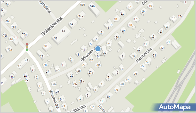 Szczecin, Góralska, 24, mapa Szczecina