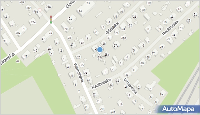 Szczecin, Góralska, 29a, mapa Szczecina