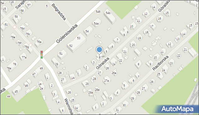 Szczecin, Góralska, 4, mapa Szczecina