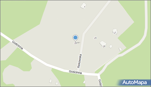 Szczecin, Gościnna, 13, mapa Szczecina