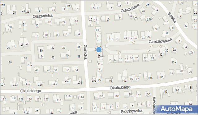 Szczecin, Gorlicka, 27, mapa Szczecina