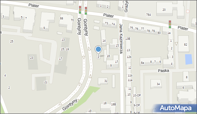 Szczecin, Gontyny, 1, mapa Szczecina