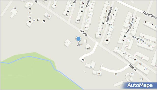Szczecin, Górna, 45, mapa Szczecina