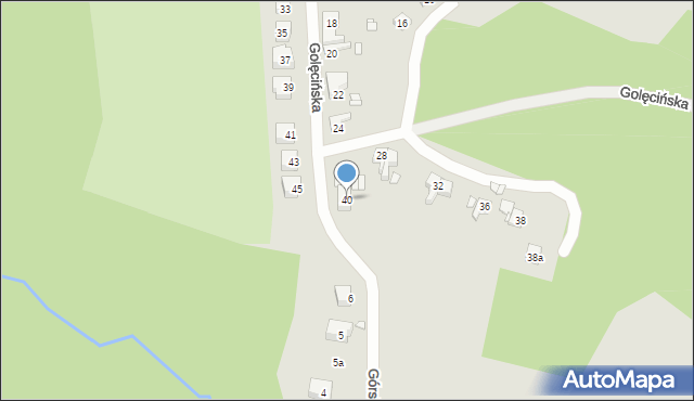 Szczecin, Golęcińska, 40, mapa Szczecina