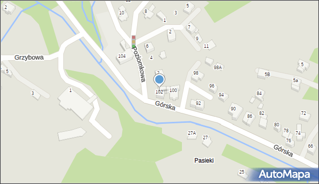 Szczyrk, Górska, 102, mapa Szczyrk