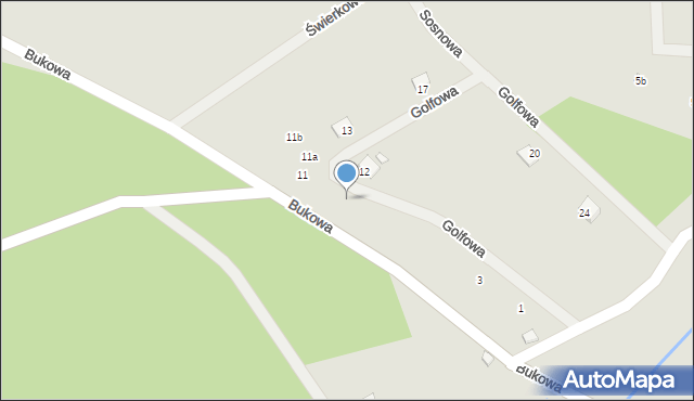 Szczytna, Golfowa, 9, mapa Szczytna