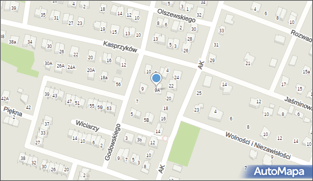 Tarnów, Godowskiego Maurycego, 9A, mapa Tarnów