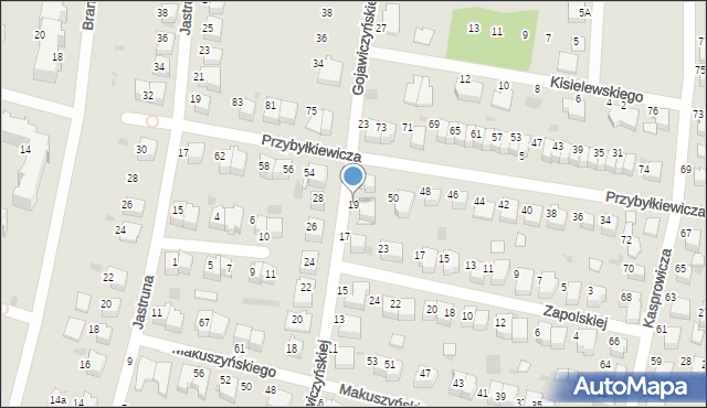 Tarnów, Gojawiczyńskiej Poli, 19, mapa Tarnów