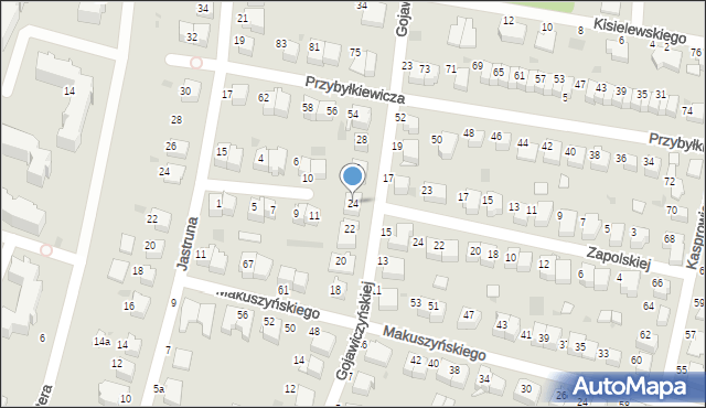 Tarnów, Gojawiczyńskiej Poli, 24, mapa Tarnów