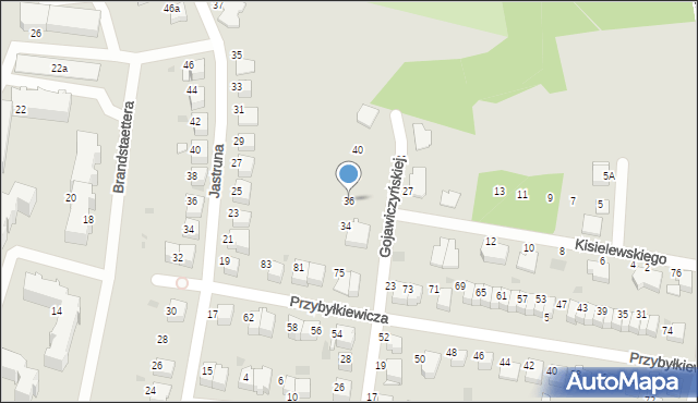 Tarnów, Gojawiczyńskiej Poli, 36, mapa Tarnów