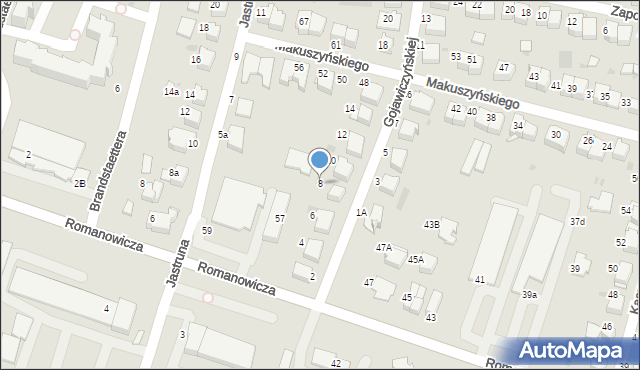 Tarnów, Gojawiczyńskiej Poli, 8, mapa Tarnów