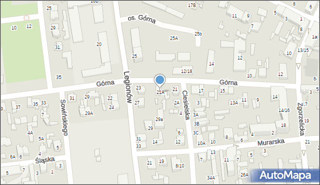 Tomaszów Mazowiecki, Górna, 21A, mapa Tomaszów Mazowiecki