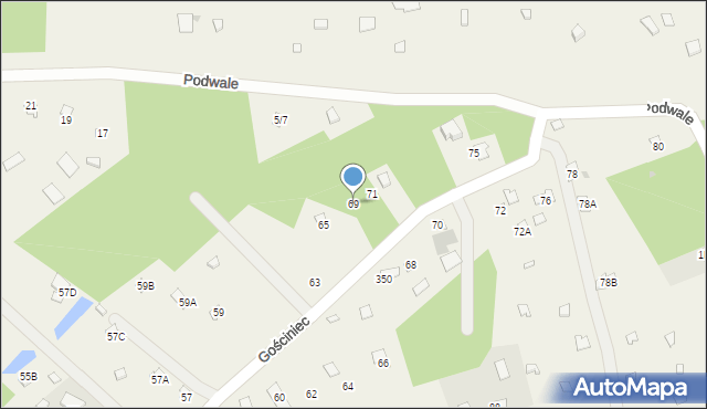 Topolina, Gościniec, 69, mapa Topolina