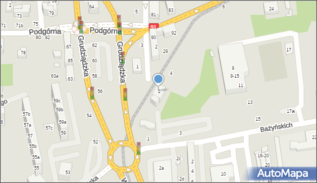 Toruń, Gogi Pawła Piotra, ks. kan., 2, mapa Torunia