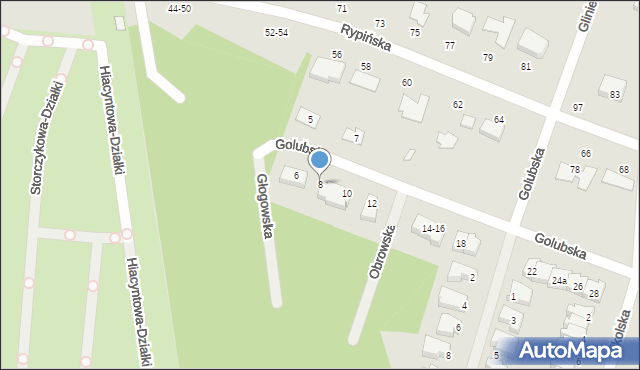 Toruń, Golubska, 8, mapa Torunia