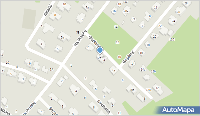 Toruń, Goplany, 2a, mapa Torunia