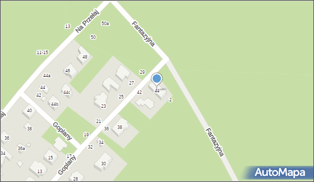 Toruń, Goplany, 44, mapa Torunia