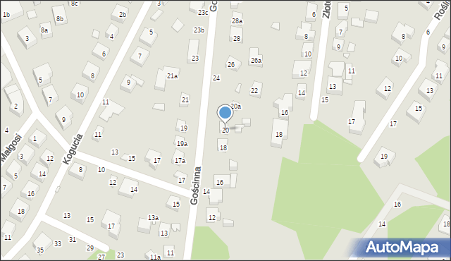 Toruń, Gościnna, 20, mapa Torunia