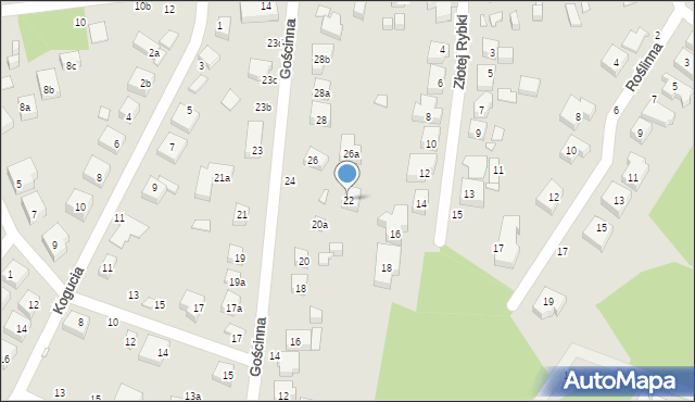 Toruń, Gościnna, 22, mapa Torunia