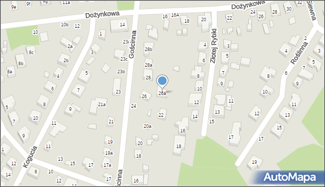 Toruń, Gościnna, 26a, mapa Torunia