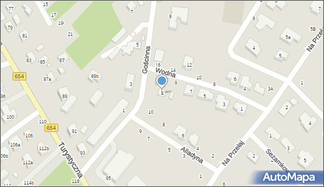 Toruń, Gościnna, 4, mapa Torunia