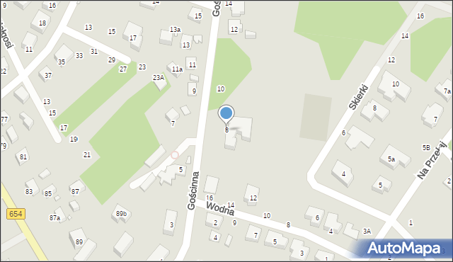 Toruń, Gościnna, 8, mapa Torunia