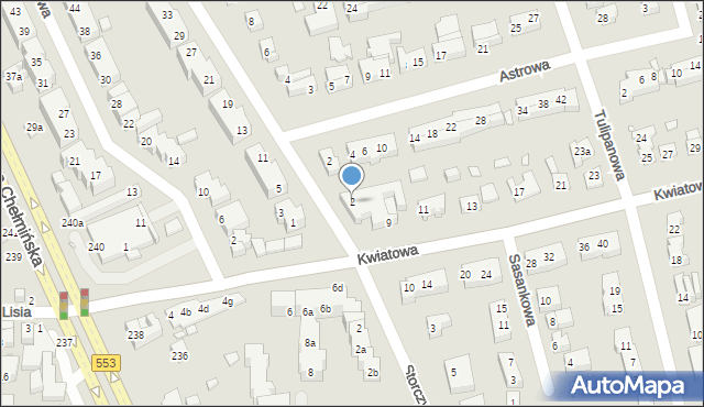 Toruń, Goździkowa, 2, mapa Torunia