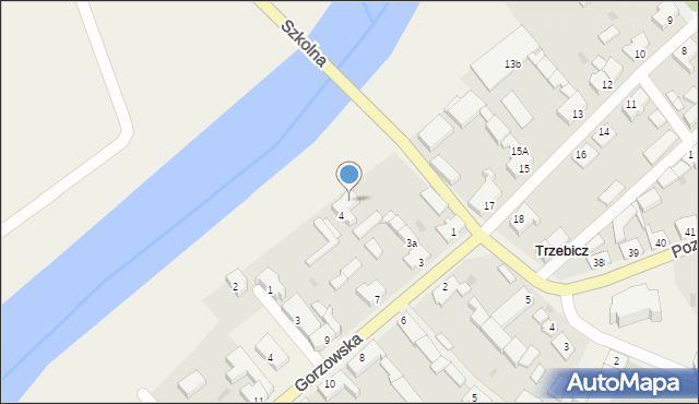 Trzebicz, Gorzowska, 4a, mapa Trzebicz