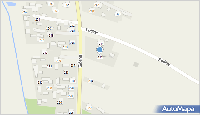 Trzeboś, Górna, 242, mapa Trzeboś