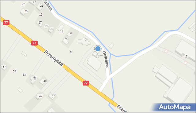Tuczempy, Gościnna, 1, mapa Tuczempy