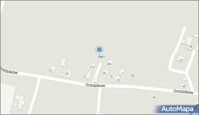 Tychy, Goździków, 27B, mapa Tychów