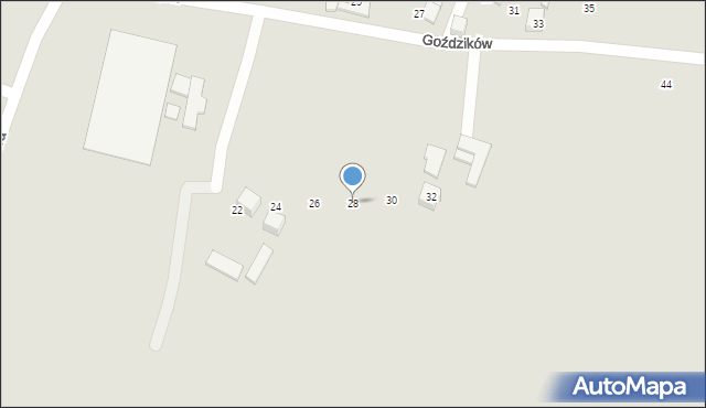 Tychy, Goździków, 28, mapa Tychów