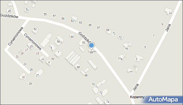 Tychy, Goździków, 64, mapa Tychów