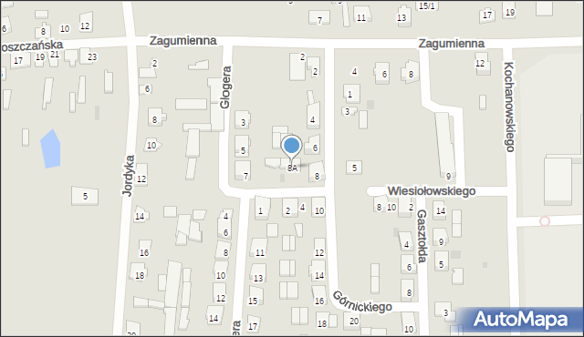 Tykocin, Górnickiego, 8A, mapa Tykocin