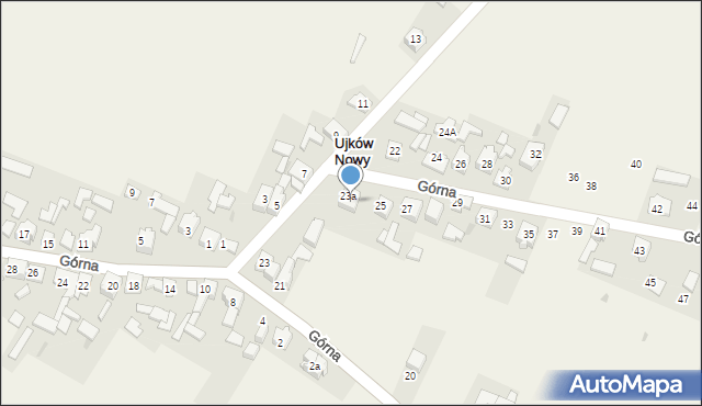 Ujków Nowy, Górna, 25a, mapa Ujków Nowy