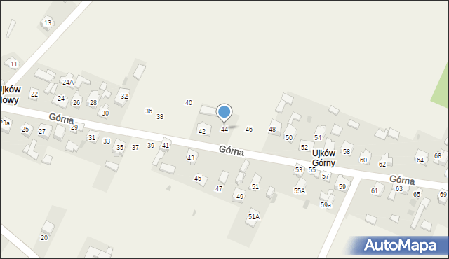 Ujków Nowy, Górna, 44, mapa Ujków Nowy