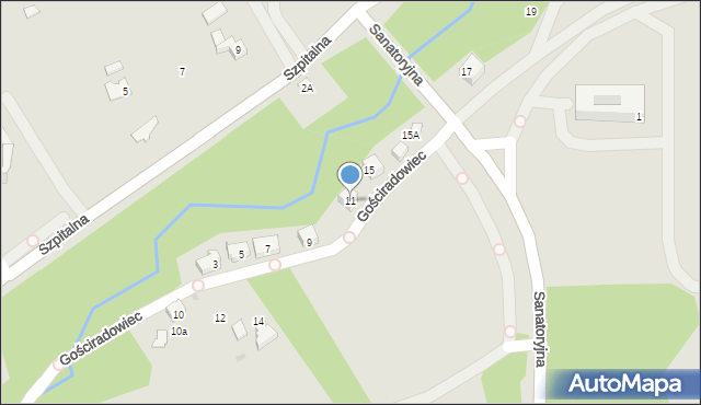 Ustroń, Gościradowiec, 11, mapa Ustroń