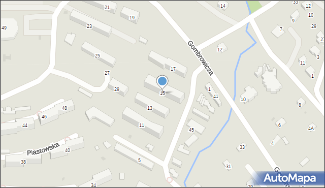Ustrzyki Dolne, Gombrowicza Witolda, 15, mapa Ustrzyki Dolne