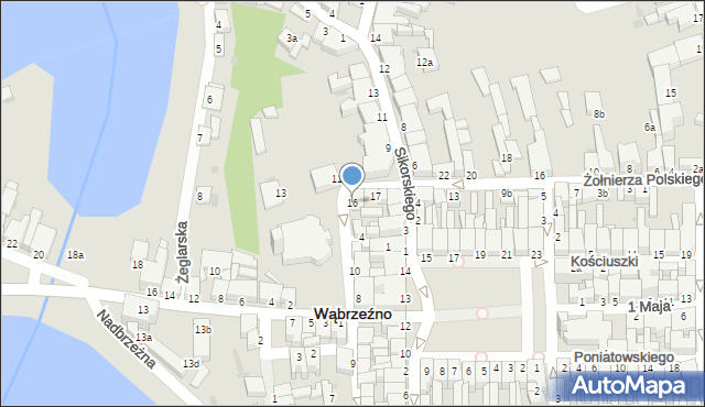 Wąbrzeźno, Górna, 16, mapa Wąbrzeźno