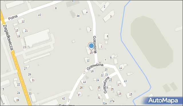 Wadowice, Gotowizna, 10, mapa Wadowice