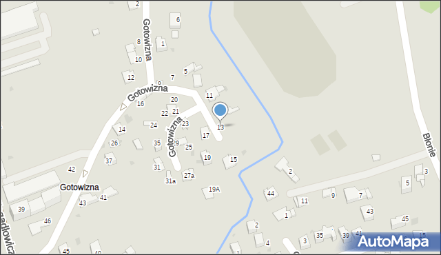 Wadowice, Gotowizna, 13, mapa Wadowice