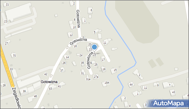 Wadowice, Gotowizna, 23, mapa Wadowice