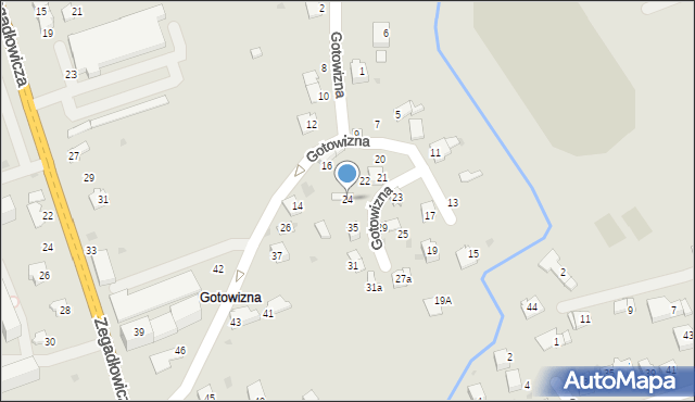 Wadowice, Gotowizna, 24, mapa Wadowice