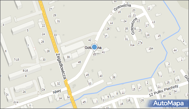 Wadowice, Gotowizna, 43, mapa Wadowice