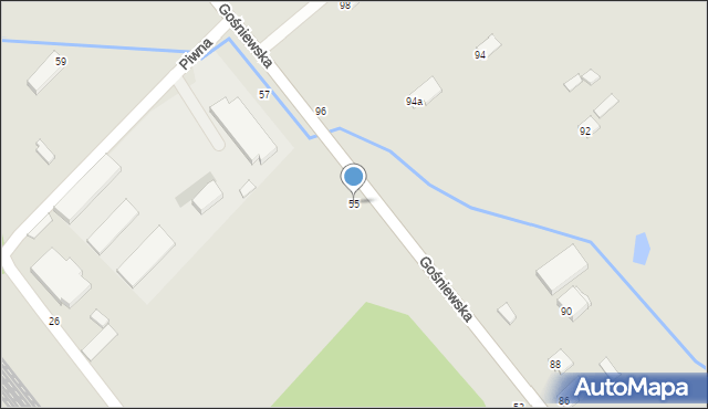 Warka, Gośniewska, 55, mapa Warka