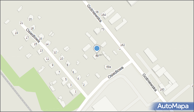 Warka, Gośniewska, 69, mapa Warka