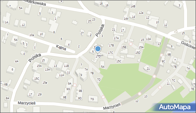 Warszawa, Gościniec, 17D, mapa Warszawy