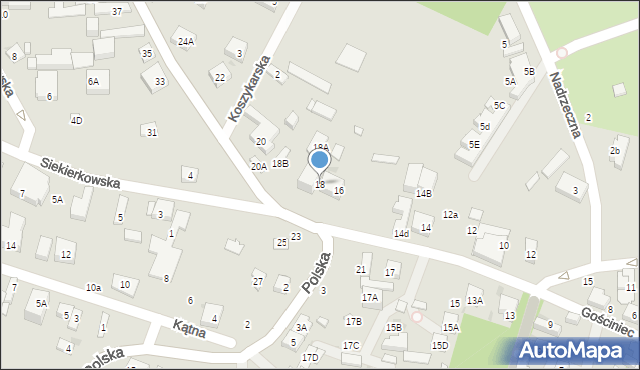 Warszawa, Gościniec, 18, mapa Warszawy